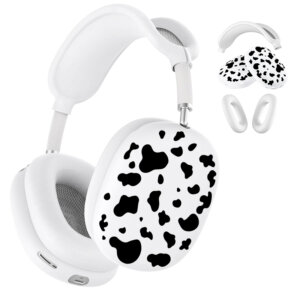 AirPods Max Case – Cow Print Design, Silicone 3-Piece Headphone Protection Set