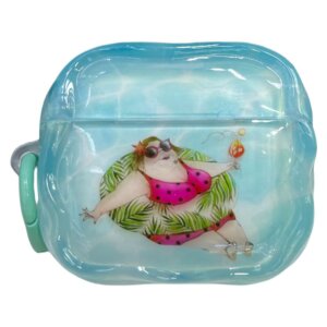 Airpods Case-Summer Swimming Uncle & Auntie IMD Earphone Case – Retro Fun Design