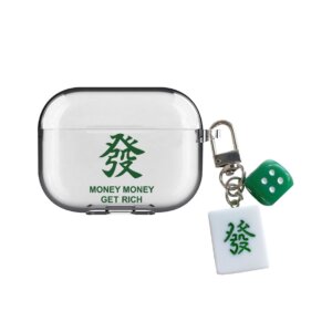 Transparent Chinese Mahjong AirPods Case (Fa, Zhong) | TWS Bluetooth Earphone Protective Cover