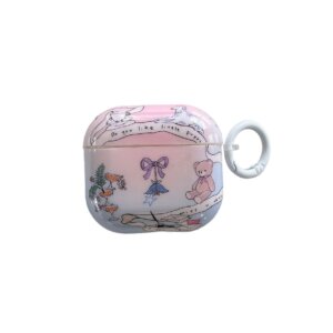 Blue Pink Gradient Bow Bear AirPods Case - IMD Soft Cartoon Style