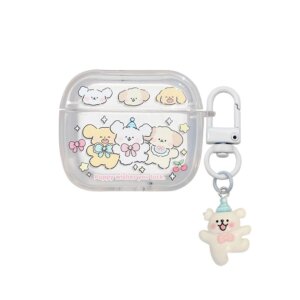 Glossy Cherry Bow Three Dogs AirPods Case