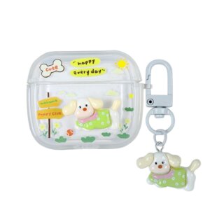 Glossy 3D Green Outfit Puppy AirPods Case