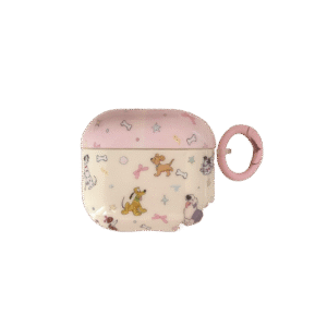 Pink Cap Dalmatian Bow AirPods Case - IMD Multiple Dog Pattern