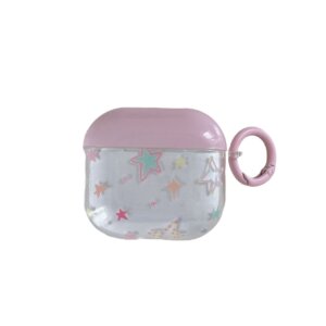 Pink Cap Transparent Star AirPods Case - IMD Cute Pendant Style